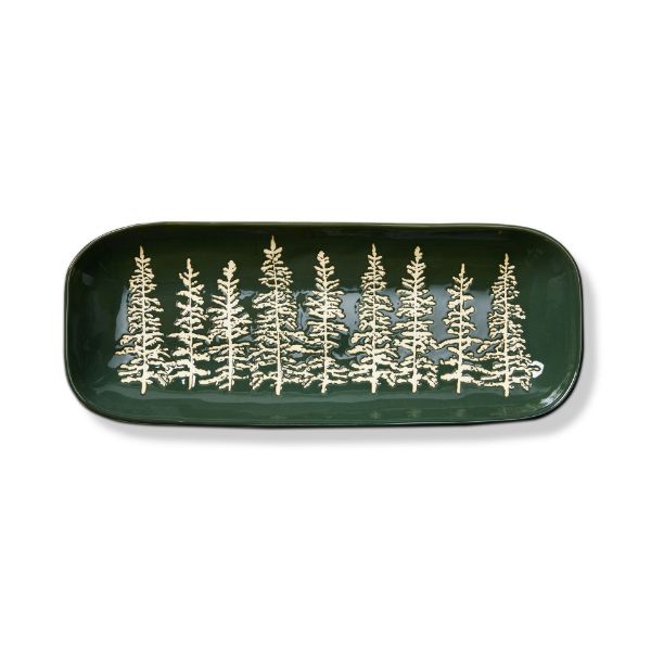 Stoneware Wilde Pine Rectangular  Platter