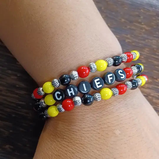 Kansas City Chiefs Beaded Bracelet