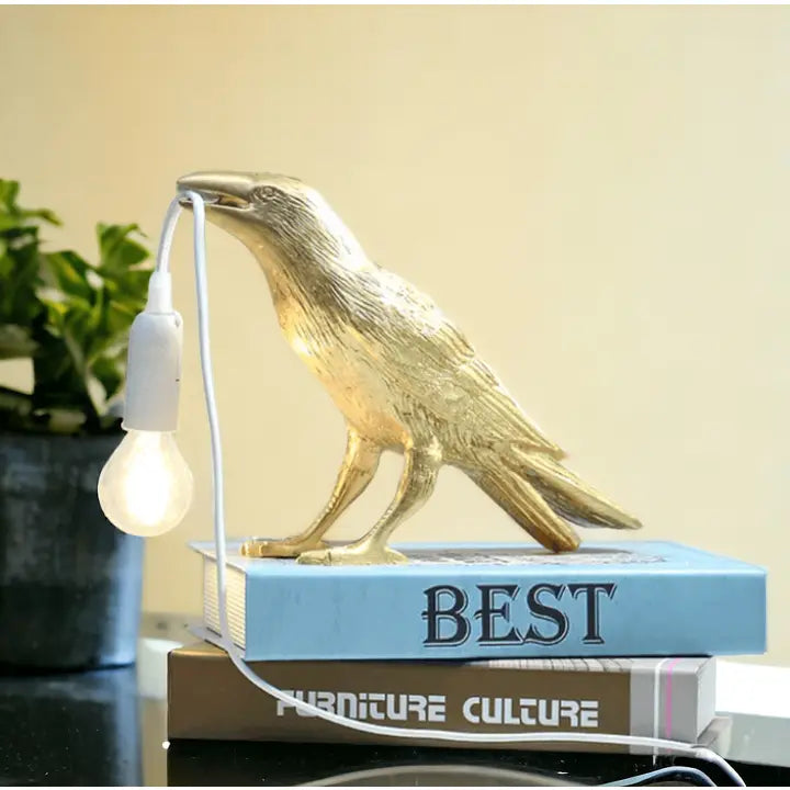 Gold Resin Bird Table Lamp