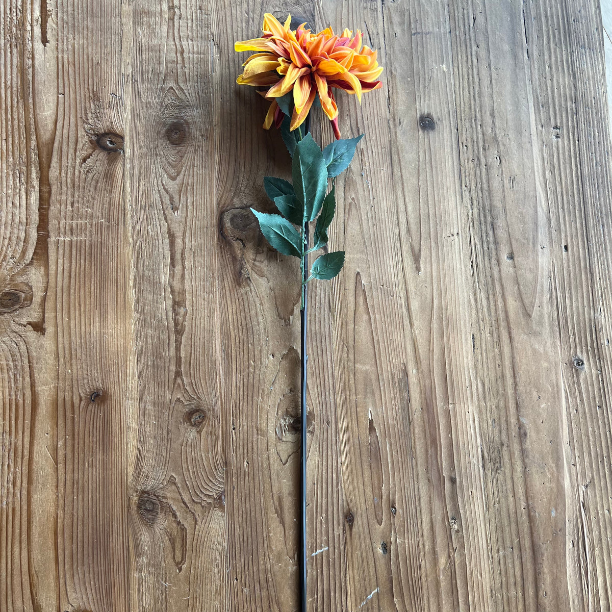 Orange Real Touch Chrysanthemum Stem Spray - 30"