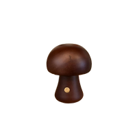 Led Walnut Mushroom Nightlight w/ Touch Switch