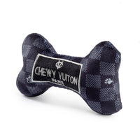 Haute Diggity Dog Black Checkered Chewy Vuiton Dog Toy Bone