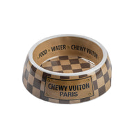 Haute Diggity Dog Checker Chewy Vuiton Bowl