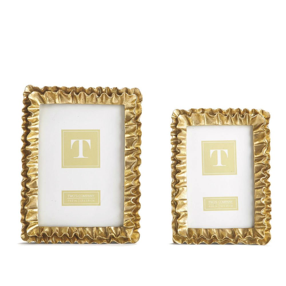 Gold Ruffles Photo Frame (Set of 2)