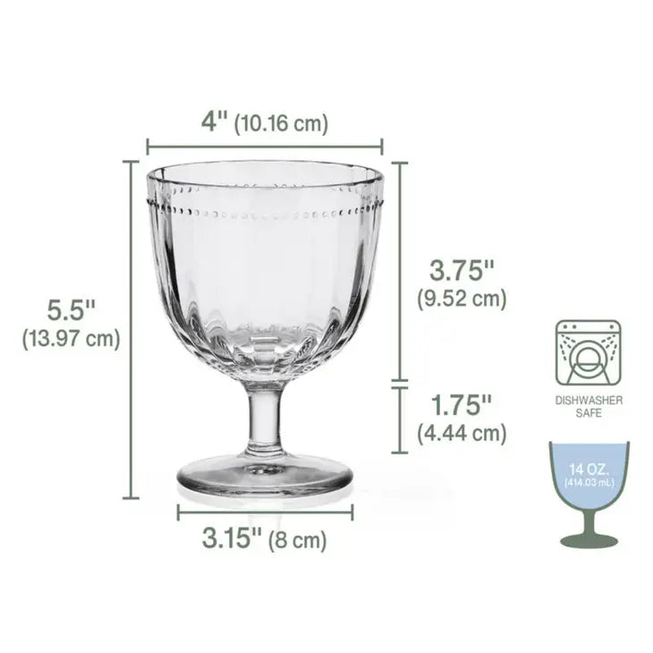 Fitz & Floyd Beaded Wine Goblet Glass