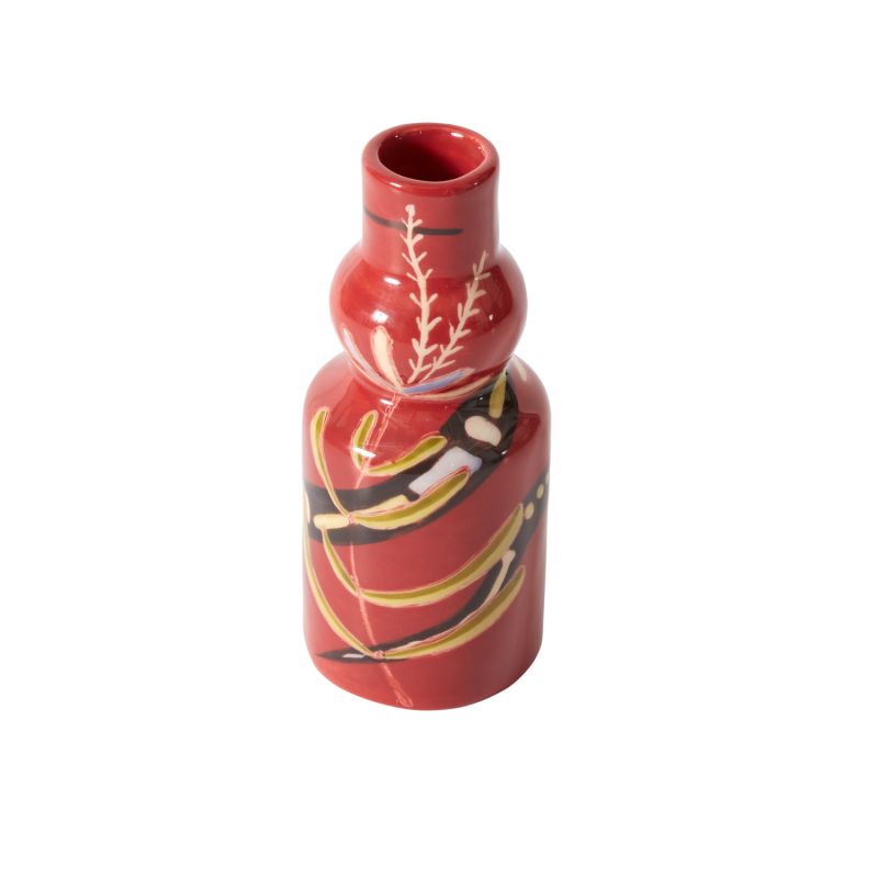 Hand Painted Folk Inspired Parable Budvase