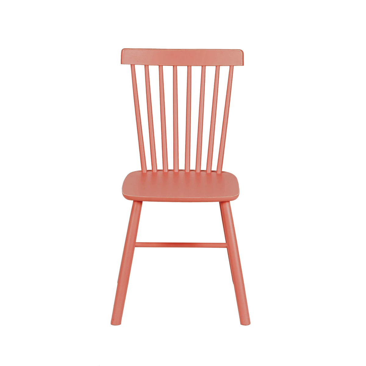 Distressed Pink Rubberwood Slatted Back Dining Chair