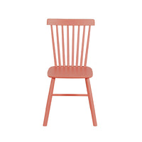 Distressed Pink Rubberwood Slatted Back Dining Chair