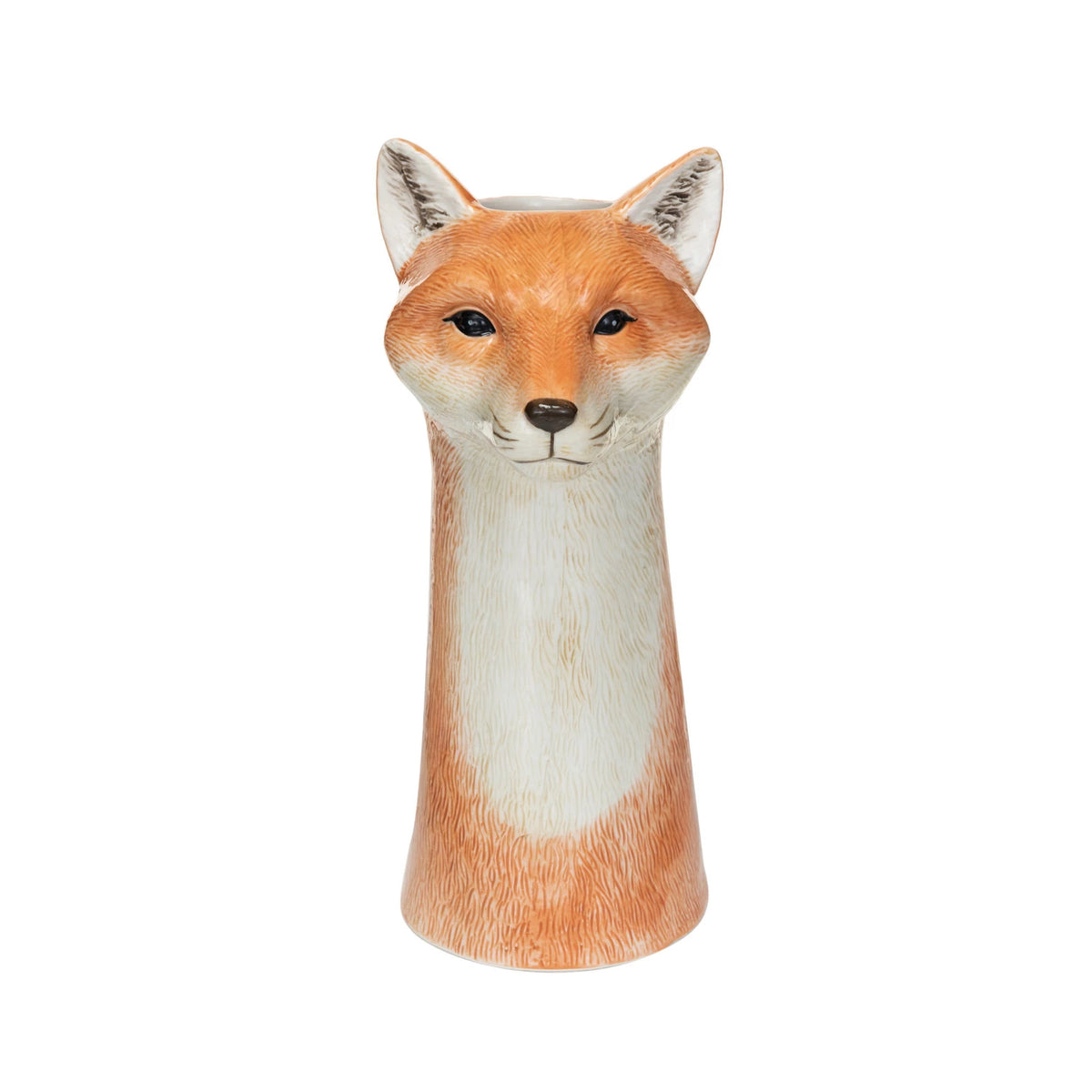 Hand Painted Stoneware Fox Head Vase