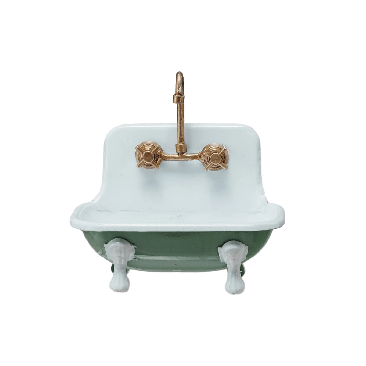 Vintage Inspired Metal Sink Soap Dish with Faucet