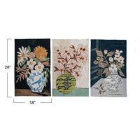 Cotton & Linen Flowers in Vase Printed Tea Towel