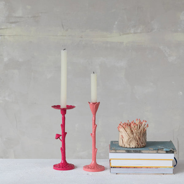 Cast Iron Twig Pillar Candle Holder