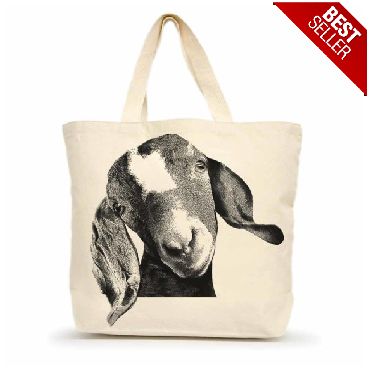 Eric & Christopher Goat Head Canvas Tote Bag