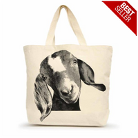 Eric & Christopher Goat Head Canvas Tote Bag