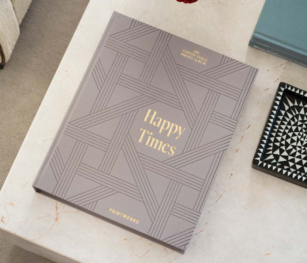 Printworks Grey Coffee Table Photo Album- Happy Times