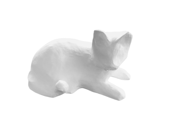 Hand Made White Cat Sculpture