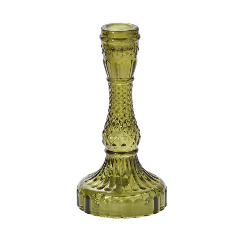 Vintage Inspired Gillian Candlestick - Green