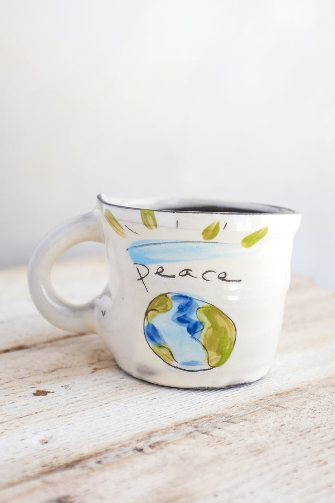 ZPots Handmade World Peace Mug