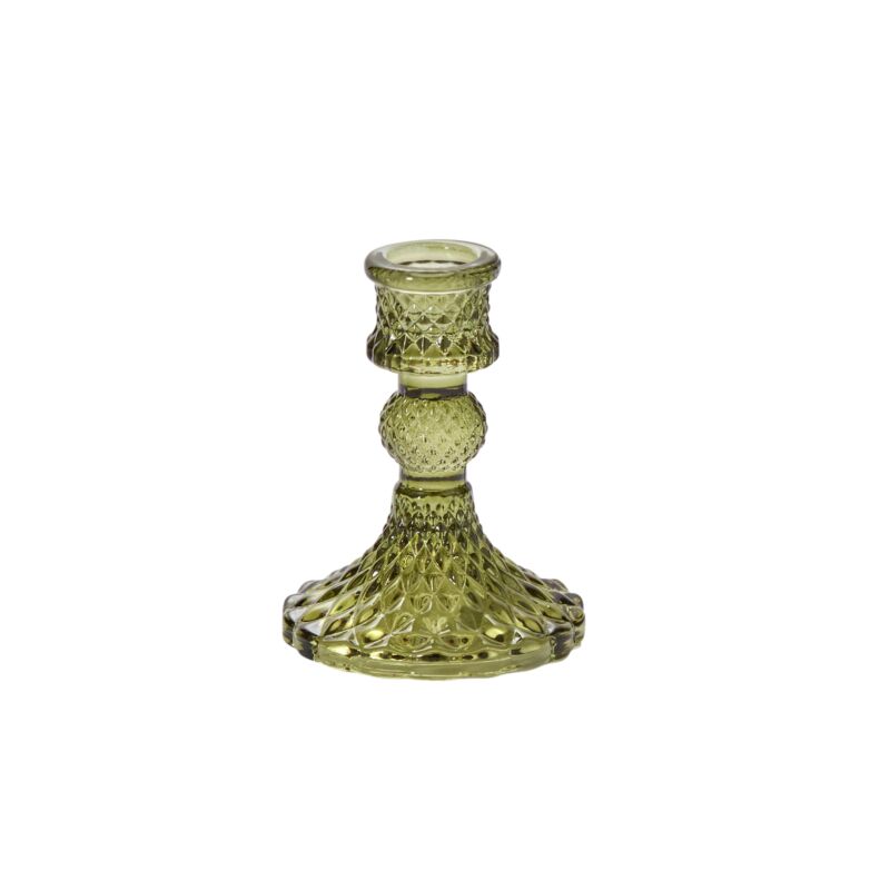 Vintage Inspired Gillian Candlestick - Green