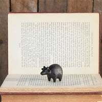 Cast Iron Mini Cow Figurine - Botero Brown