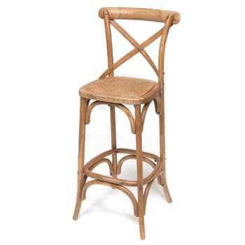 Oak Stool with Cross-back