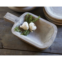 Paulownia Wood Handle Bowl/Tray - Gray