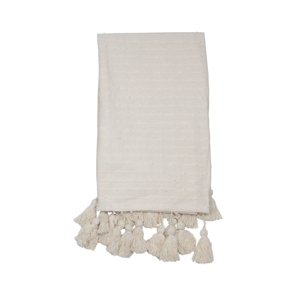 Hand Woven White Throw