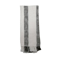 Hand Woven White & Gray Throw