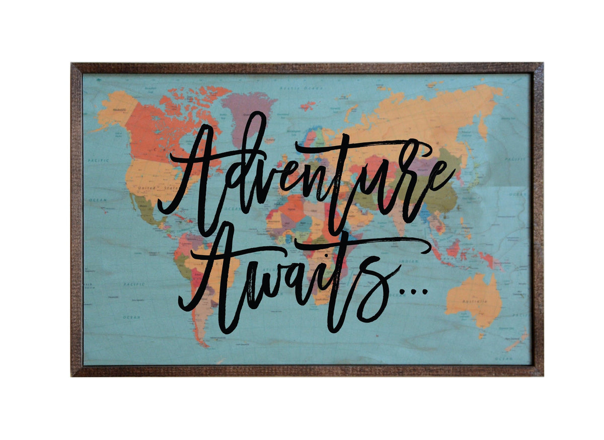 Adventure Awaits Wood Sign Wall Art