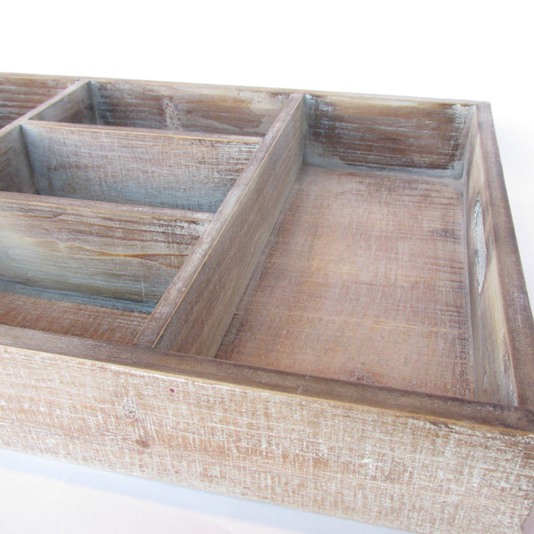 Wood Tray with Compartments