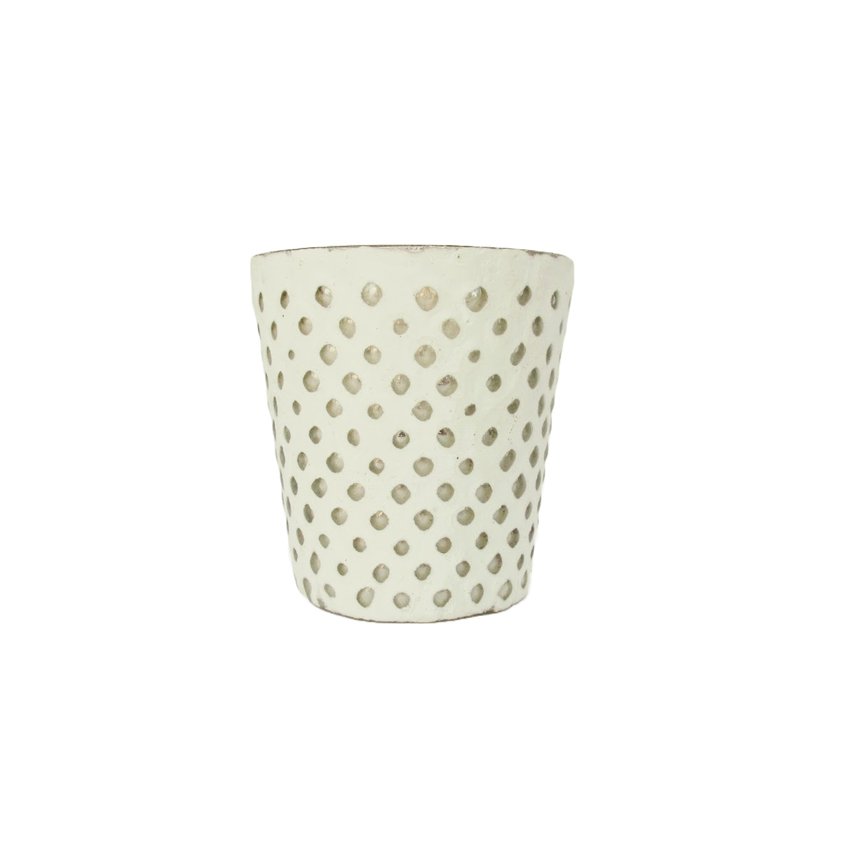 Chalk White Votive with Raised Dots