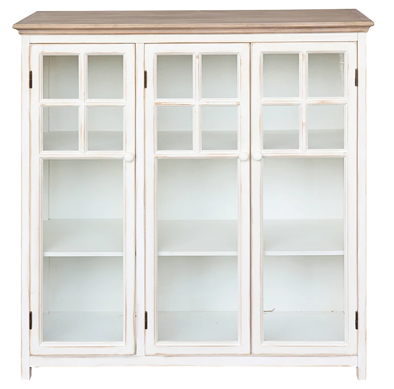 Cream Cabinet With Glass Doors