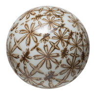 Hand-Painted Brown Stoneware Orb