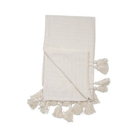 Hand Woven White Throw