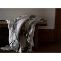 Hand Woven White & Gray Throw