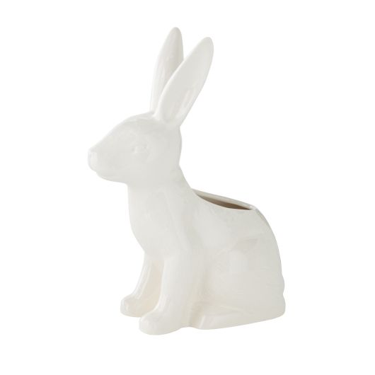 White Bunny Silhouette Planter