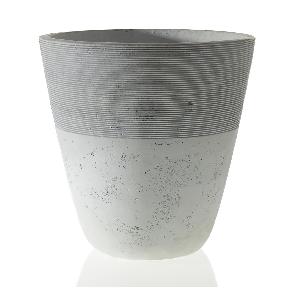 White Ribbed Textured Lifestyle Planter