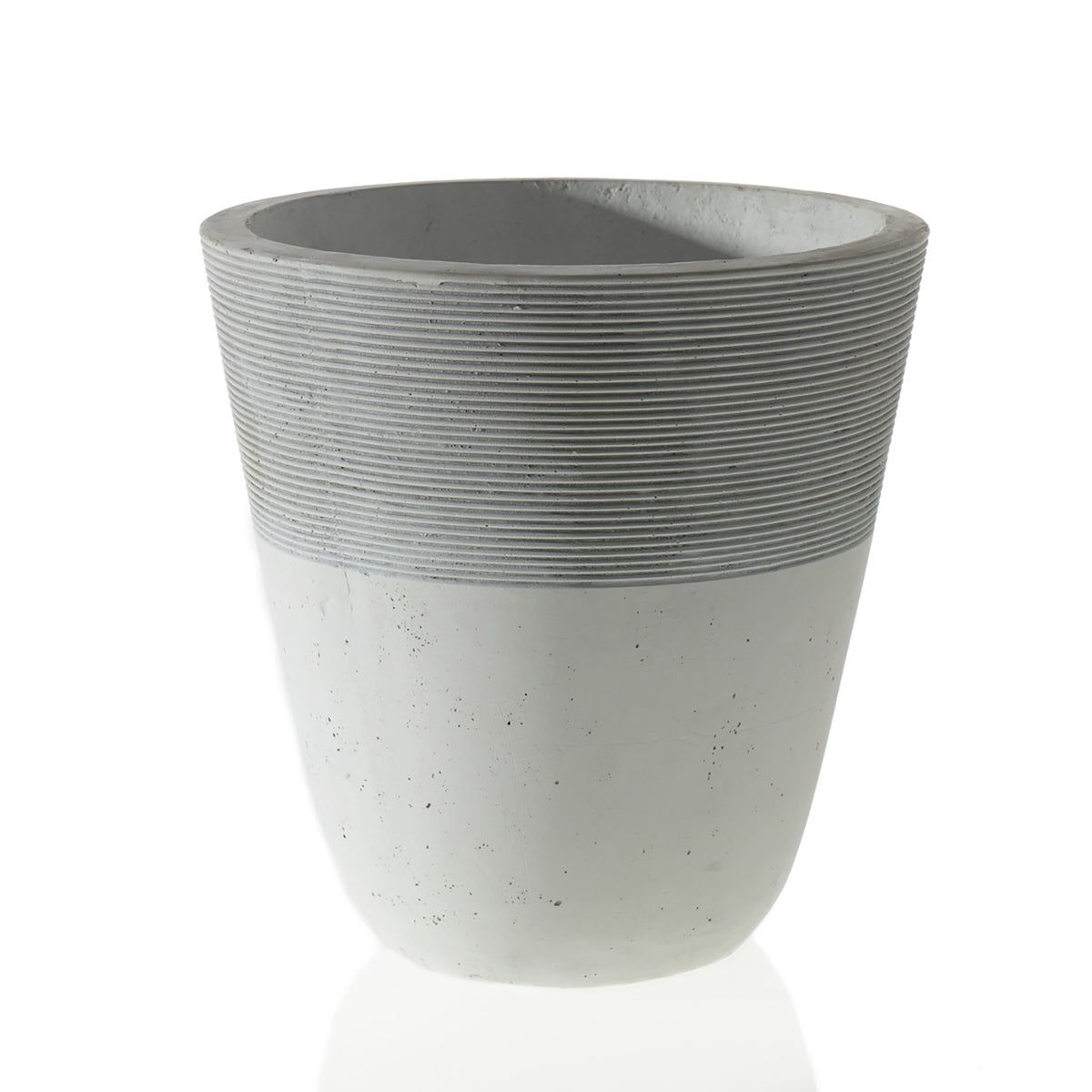 White Ribbed Textured Lifestyle Planter