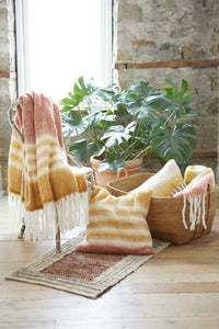 Patina Vie Mohair Throw Blanket w/ Fringe